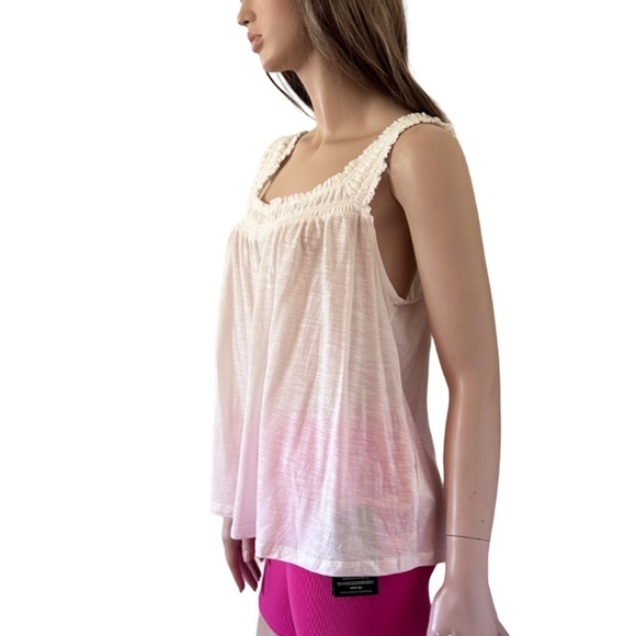 Anthropologie Top Tank Blouse Shirred Smocked Cotton Modal Sleeveless Ivory NWOT - Picture 4 of 12